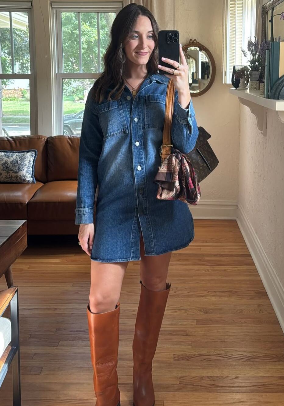 EVEREVE The Ever Denim Long Sleeve Mini Dress Size XS